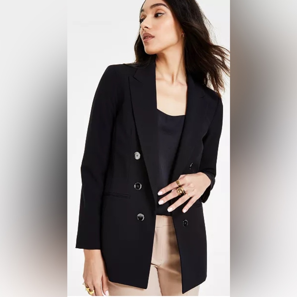 Bar III
Women's Bi-Stretch Faux Double-Breasted Boyfriend Jacket